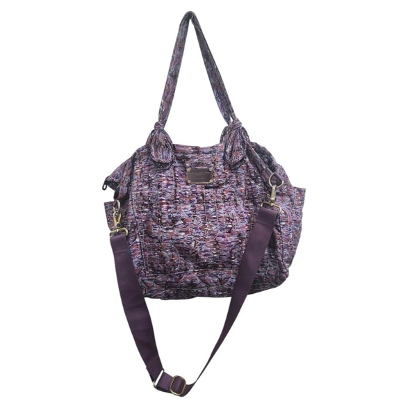 Marc By Marc Jacobs Shoulder Handbag Purple Abstract Print Crossbody Tote - Picture 2 of 15